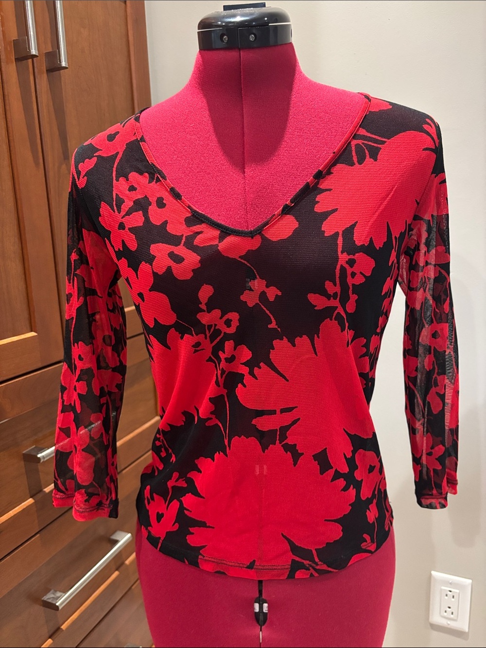 Like New ❤️ Vintage The Limited y2k Moody Floral Print Sheer Nylon Top Sz S / 4
